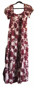 Band of the Free Cherish Cream Garnet Floral Midi Dress Size Large NWT - Picture 1 of 15