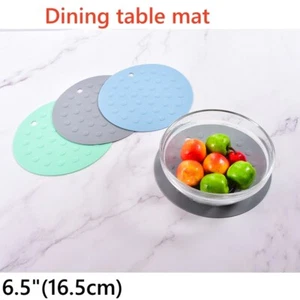 4 Stück Runde Silikon Untersetzer Matten Hitzebeständige Rutschfeste Hot Pot Pads für Küche - Bild 1 von 8