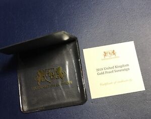 2018 United Kingdom Gold Proof Sovereign COIN WALLET & COA NO COIN