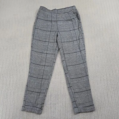 Pantalones de vestir Forever 21 para mujer 9/10 negro blanco pata de gallo plisados cintura elástica Foto 1 de 4