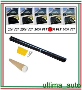 PROFESSIONALE ANTIGRAFFIO PELLICOLA OSCURANTE PER VETRI AUTO NERO 35% 76cm x 3m - Picture 1 of 1