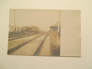RPPC Railroad Depot left building Damaged falling down in Real Photo Postcard - Picture 1 of 2