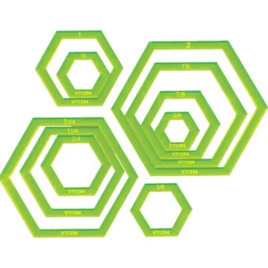 "Juego de rosquillas hexagonales plantilla de costura de retazos de acolchado 3/8 - 2""" - Imagen 1 de 1