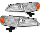 For Toyota Corolla 1998-2000 Headlights Assembly Pair Chrome Housing Replacement
