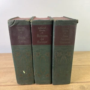 1900 Antique Novel Collection Works of Honore De Balzac/Emile Zola/Jean Rousseau - Picture 1 of 10