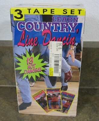 VINTAGE Learn Country Line Dancin’ 3 VHS Dancing Tape Set NEW - SEALED NEW - Image 1 of 4
