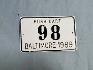 Placa de licencia vintage de carro de empuje Baltimore 1989 #98 - Imagen 1 de 2