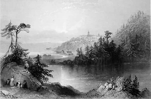 CANADA- NOUVEAU-BRUNSWICK (ancienne ACADIE): LILY LAKE & SAINT-JOHN -Gravure 19e - Imagen 1 de 2