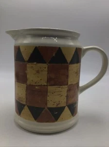 Boston Warehouse Pitcher Jug Terra Cotta Tile Design Ceramic Vintage 6.25" x 5" - Picture 1 of 10