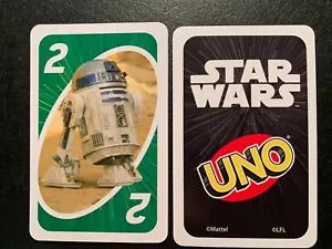 Star Wars  R2 - D2   UNO CARD Green  2020 MATTEL - Picture 1 of 1