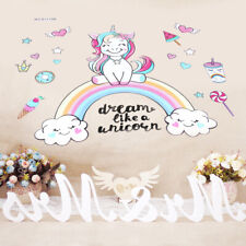 38x42cm Rainbow Unicorn Wall Paste Mural Art Poster for Room Decoration