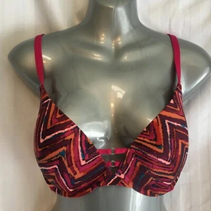 Bra La Senza 36D Pink Obsession Plunge Padded Push Up Geometric Underwire - Picture 1 of 12