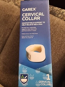Carex Cervical Collar, Cotton Cover over Poly Foam, Hook & Loop Closure Adjusts