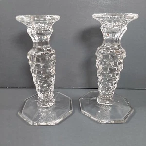 Vintage American Fostoria Taper Candle Holders x2 - Picture 1 of 5