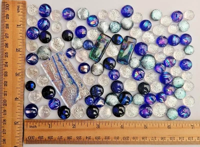 Más de 100 cabujones/lote/fabricación de joyas/COE 90 de vidrio dicroico artesanales surtidos Foto 1 de 3