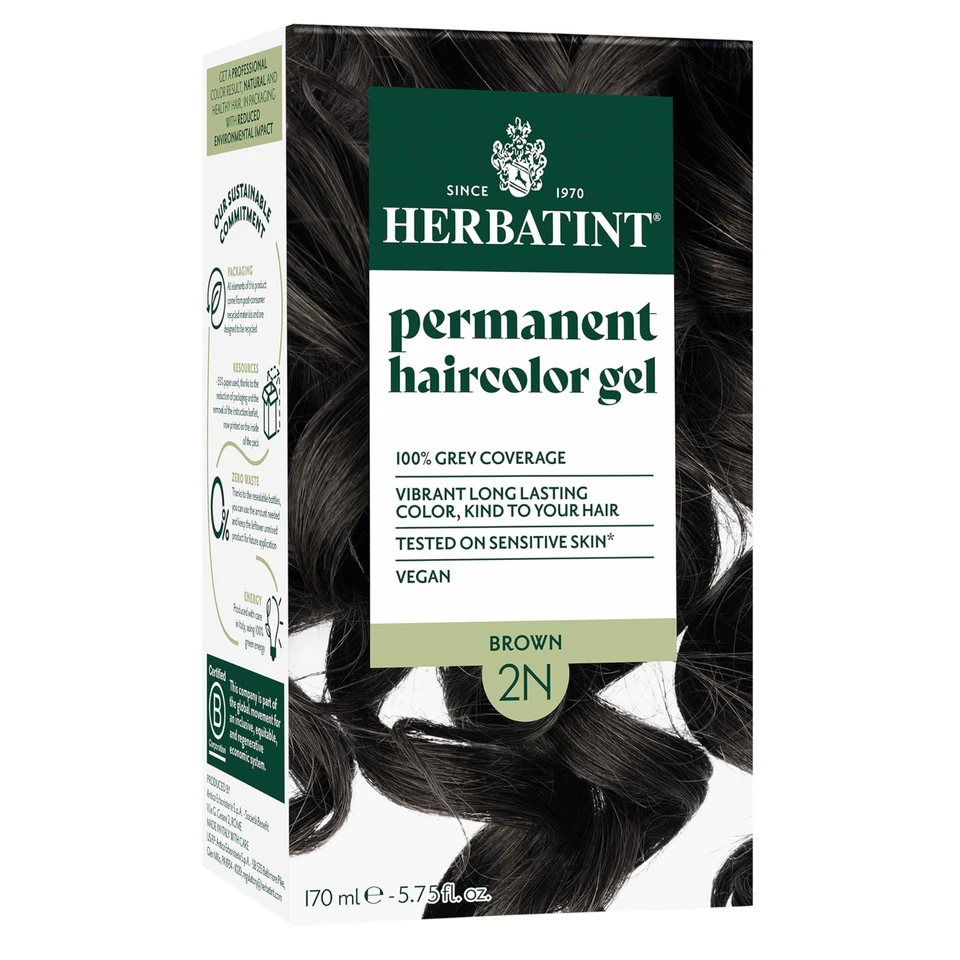 Tinte permanente para el cabello Herbatint para mujer - 2N marrón - para cubierta hasta 100 % gris... Foto 1 de 4