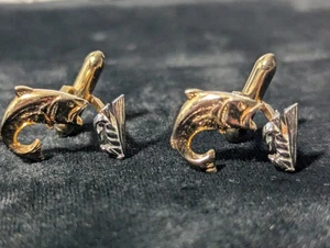 ANGELN Fischköder Gold Silber HERREN MANSCHETTENKNÖPFE SWANK Retro Vintage SELTEN kostenloser Versand - Bild 1 von 7