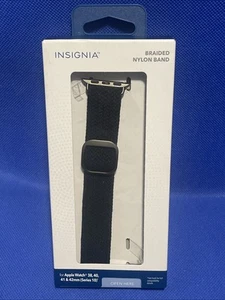 Black Braided Nylon Band for Apple Watch 38mm 40mm 41mm 42mm - Photo 1 sur 1