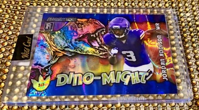 #d 1/1 DINO-MIGHT BLUE LAVA T-REX Jordan Addison RC 2023 ALUMINATION - Image 1 of 3