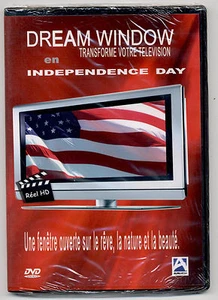 NEUF DVD DREAM WINDOW TRANSFORME VOTRE TELEVISION EN INDEPENDENCE DAY DECORATIO - Picture 1 of 2