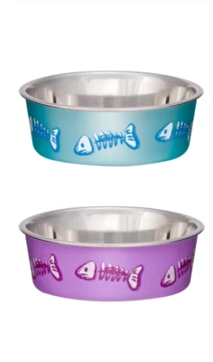 Loving Pets Bella Diseñador Pez Esqueleto Cuenco para Gato, X-Pequeño Foto 1 de 3