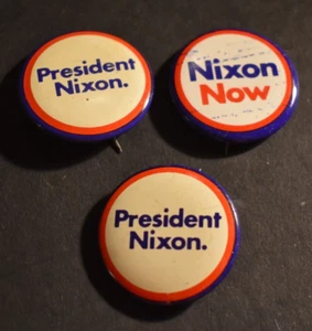 3 - Vintage 1968/1972 Nixon for President Campaign Pinbacks    89 - Picture 1 of 2
