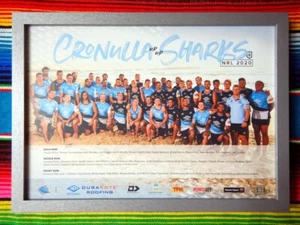 Framed 2020 CRONULLA SHARKS NRL Poster - 45cm x 32cm x 3cm - Picture 1 of 1