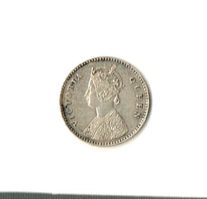 1875 BRITISH INDIA SILVER TWO ANNAS...RARE DATE - Picture 1 of 2