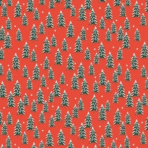 NEW Rifle Paper Company Christmas Classic FIR TREES Red Background Fabrics - Bild 1 von 11