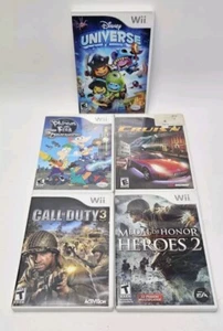 Lot of 5 Nintendo Wii Games - Crus'n, Call of Duty 3, Disney Universe, Phineas - Picture 1 of 6