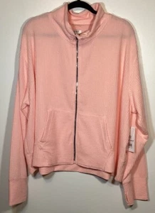 NWT Nine West Size 3 X Pink Active zip up Long Sleeve Sweater with Front Pockets - Picture 1 of 2