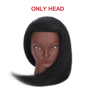 Mannequin Head 100% Human Hair 16Inch Cosmetology Doll Head for Hairdresser Prac - Picture 1 of 12