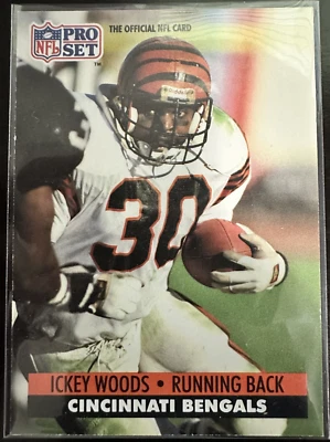 NFL Pro Set 1991 Ickey Woods #467 Cincinnati Bengals Football - Image 1 of 2
