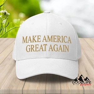 Gorra de béisbol ajustada Make America Great Again dorada MAGA para hombres mujeres - Imagen 1 de 17