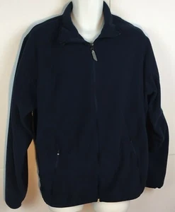 Antigua Mens Large  Navy Blue Fleece Jacket Full Zipper - Picture 1 of 10