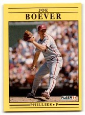 1991 Fleer #387 Joe Boever    Philadelphia Phillies Baseball Cards EX/N ID:55267