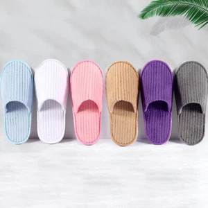 3x Zapatillas Spa Hotel Huésped Toalla Punta Cerrada Desechables Viaje Coral Vellón - Imagen 1 de 31