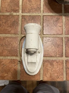 Vintage Art Deco Porcelain Wall Sconce Light No Outlet Arrow CHIPPY PAINT - Picture 1 of 6