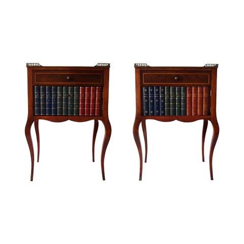 French Marquetry Faux-Book Tables Cover