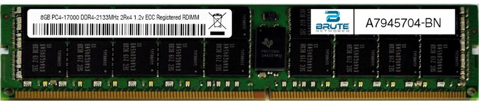 A7945704 - Dell Compatible 8GB PC4-17000 DDR4-2133Mhz 2Rx8 1.2v ECC RDIMM - Image 1 of 3