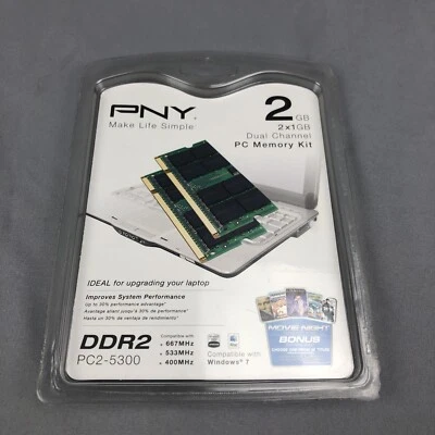 PNY 2GB Memory Kit (2x1GB) DDR2 PC2-5300 667MHz  - Image 1 of 4