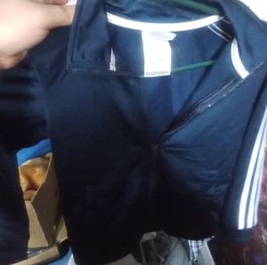 adidas kids size 7 jacket blue pullover medium half zip activewear sports track - Picture 1 of 3