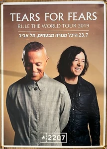 TEARS FOR FEARS poster, July 2019, Tel Aviv, Israel, Hebrew Languag - Picture 1 of 1