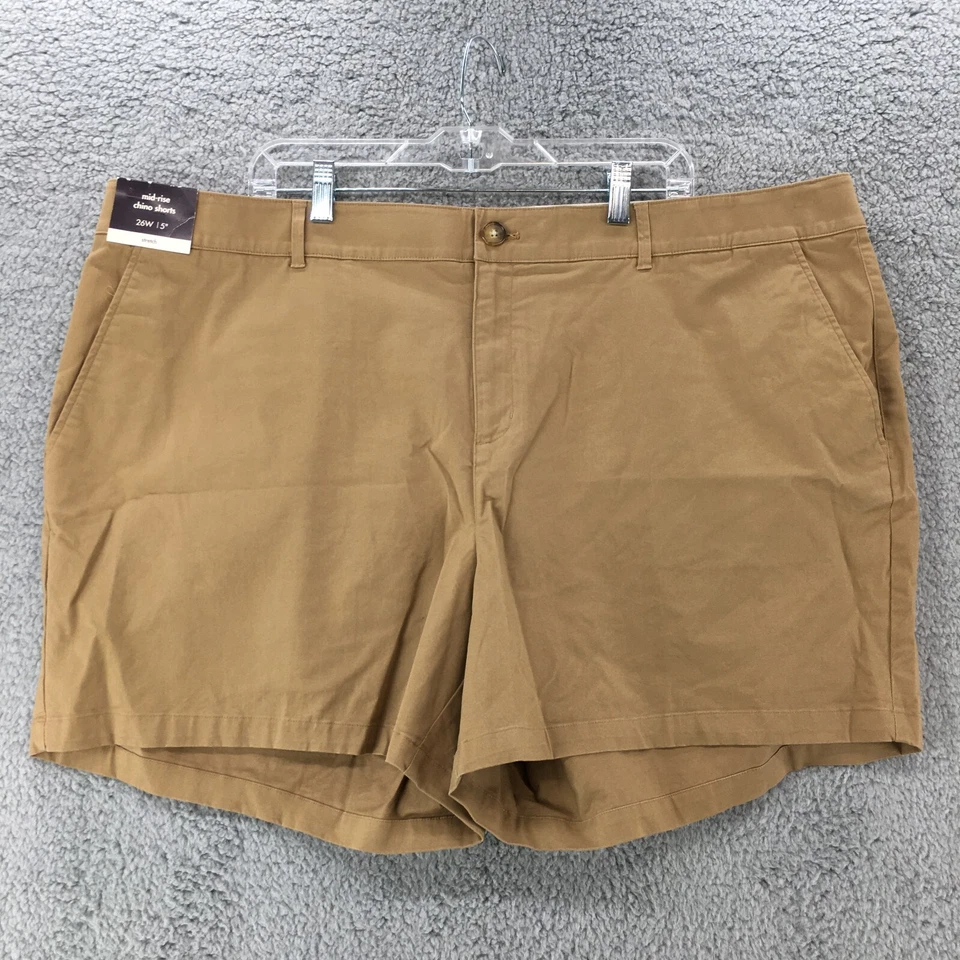 Pantalones Cortos Chinos AVA & VIV para Mujer 26W 5 pulgadas Beige Mezcla de Algodón Cremallera Frontal Plana NUEVO Foto 1 de 4