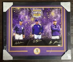 LSU NCAA National Champion Coaches Signed Framed 16x20 JSA COA - Picture 1 of 1