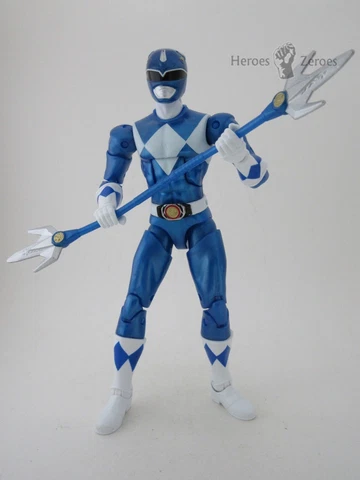 Bandai Power Rangers Legacy Collection MMPR BLUE  RANGER Metallic with Staff Cover