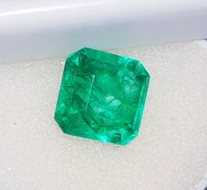 Natural Emerald Square Shape Loose Gemstone 3.50 Ct Certified With Free Gift - Picture 1 of 6