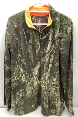 Reel Legends Mens Size XL 1/4 Zip Fleece Pullover Camo Collar Hunting - Image 1 of 4