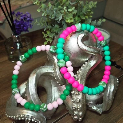 Silicone beaded dog collars, Necklace, waterproof Pet Accessories Summer Vibes - Image 1 of 4