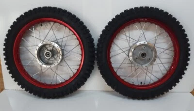 Simson 2 x Rad Räder Alufelge rot S51 S50 KR51 Schwalbe Reifen Enduro Cross Grob - Bild 1 von 4